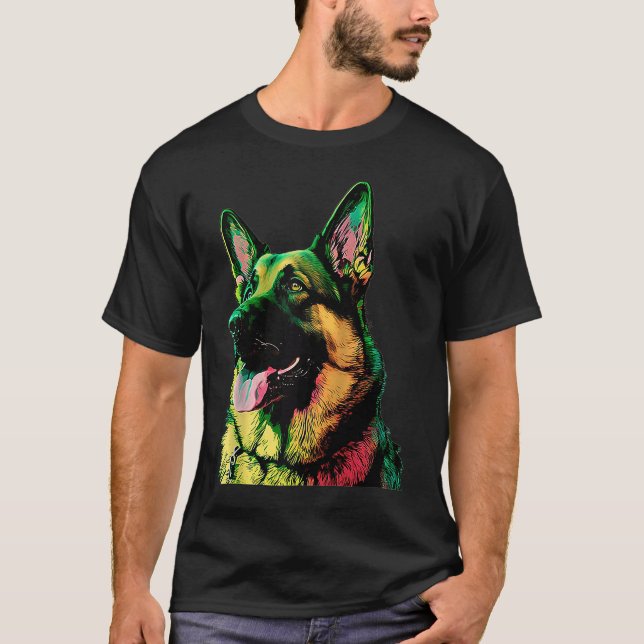 Camiseta German shepherd Cachorro Roufit Mãe Pai Raglan (Frente)
