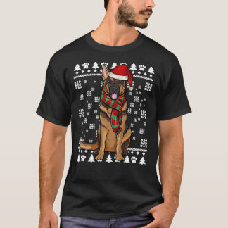 Camiseta German shepherd Cachorro Santa Hat Xmas