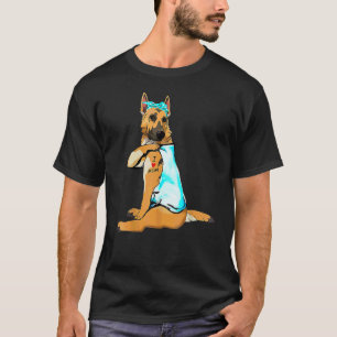 Camiseta German shepherd Cachorro Tatuagem Eu Amo A Mãe Dia