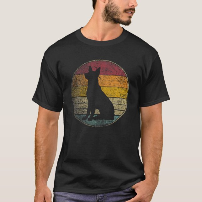 Camiseta German shepherd Cachorro Vintage Distúrbios Retro  (Frente)