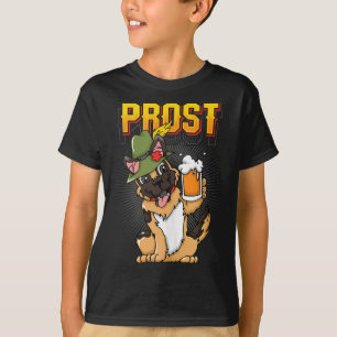 Camiseta German shepherd Cão Cão Cão Cama Baviera Prost Tan