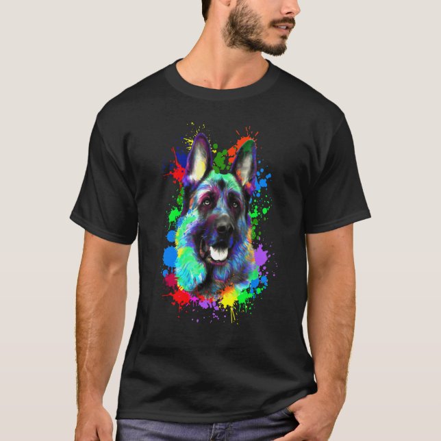 Camiseta German shepherd Cão de Arte Animal (Frente)