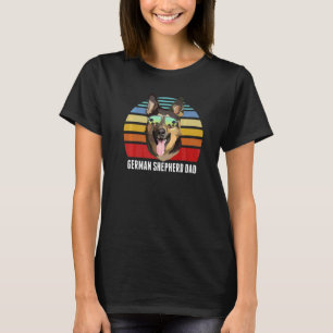 Camiseta German shepherd Cão Pai Vintage Retro Sunset Beach