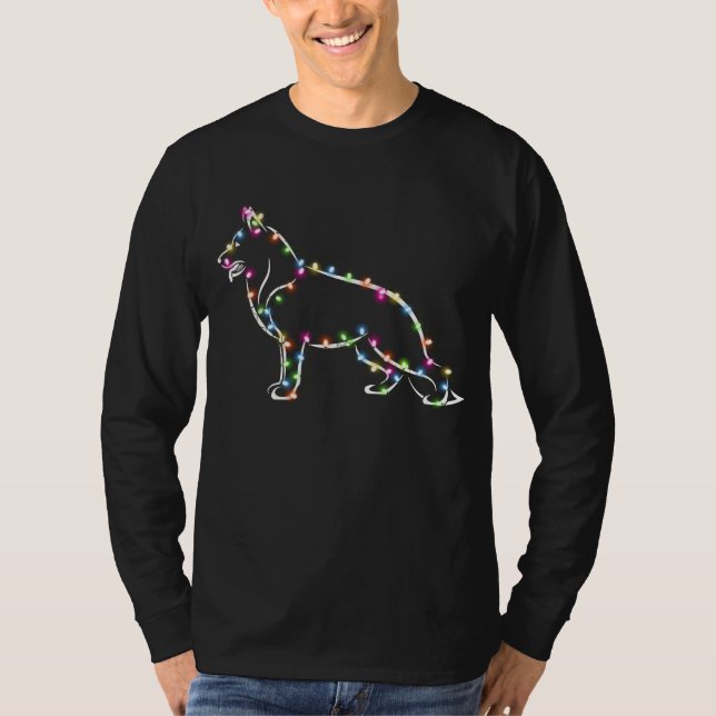 Camiseta German shepherd Com A Luz De Natal 2022 Xmas (Frente)