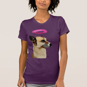 Camiseta German shepherd com Halo Rosa