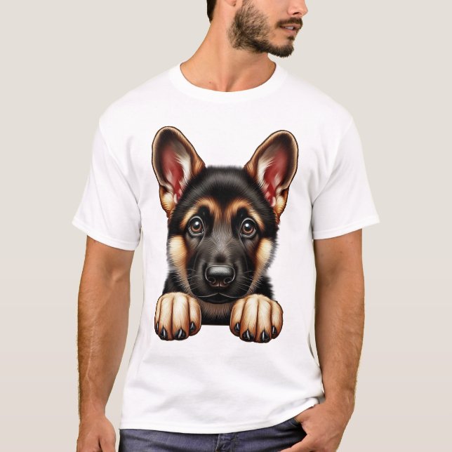 Camiseta German shepherd com olhos expressivos (Frente)