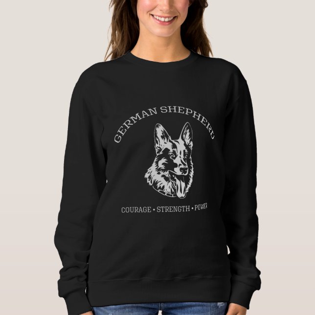 Camiseta German shepherd - Coragem, Força, Poder (Frente)