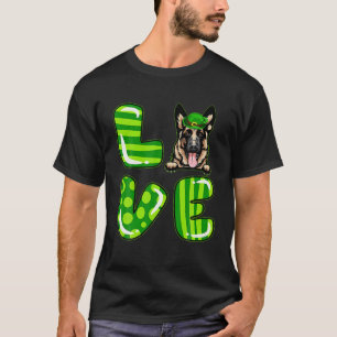 Camiseta German shepherd De Amor, Lucky Clover Shamrock, Ru