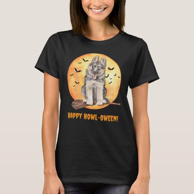 Camiseta German shepherd De Cachorro Halloween Pet (Frente)