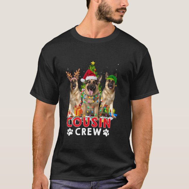 Camiseta German shepherd de Cousin Crew Árvore de Natal X (Frente)