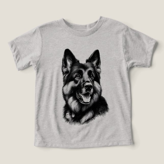 Camiseta German shepherd de desenho (Design frontal)