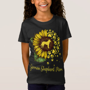 Camiseta German shepherd de girassol Mãe Cão