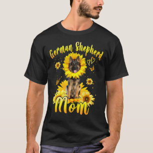 Camiseta German shepherd de girassol Mãe Dia de as mães