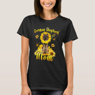 Camiseta German shepherd de girassol Mãe Dia de as mães