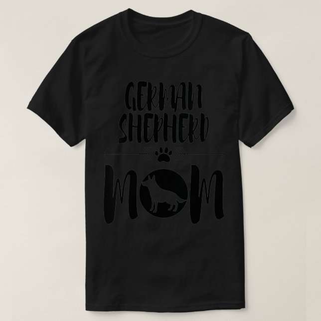 Camiseta German shepherd de mulheres Mãe Cachorro Bonito Pr (Frente do Design)