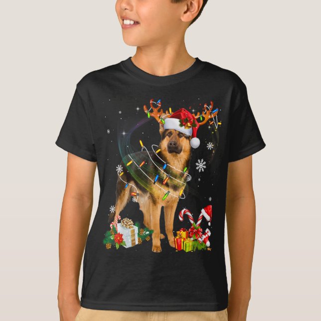 Camiseta German shepherd de natal, Nabo Nabo Nadado (Frente)