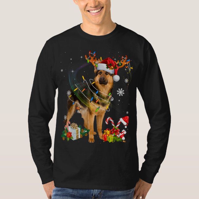 Camiseta German shepherd de natal, Nabo Nabo Nadado (Frente)