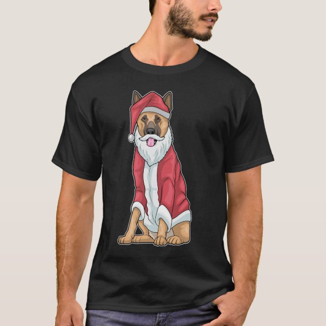 Camiseta German shepherd de Natal para o Pai Natal (Frente)