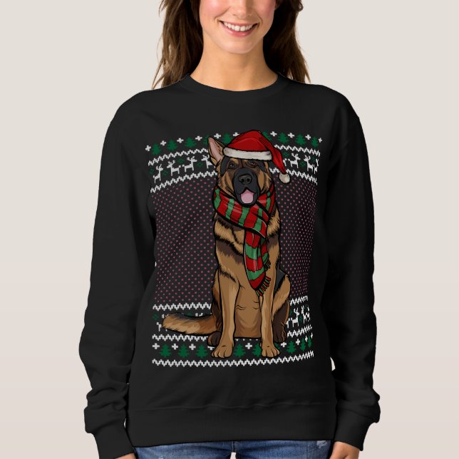 Camiseta German shepherd de Natal Santa Hat no Natal (Frente)