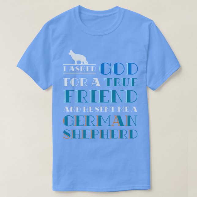 Camiseta German shepherd de Pet para Presente do Cão-Cristã (Frente do Design)