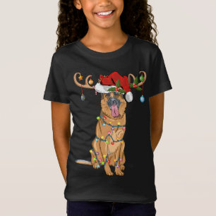 Camiseta German shepherd de Reindeer Santa Hat Engraçado Na