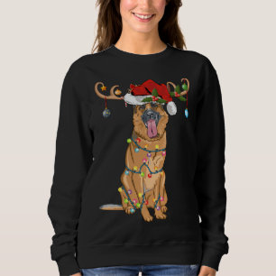 Camiseta German shepherd de Reindeer Santa Hat Engraçado Na