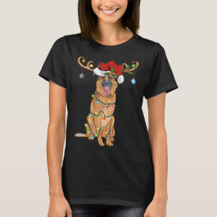 Camiseta German shepherd de Reindeer Santa Hat Engraçado Na