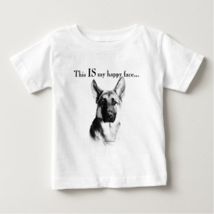 Camiseta German shepherd de rosto feliz