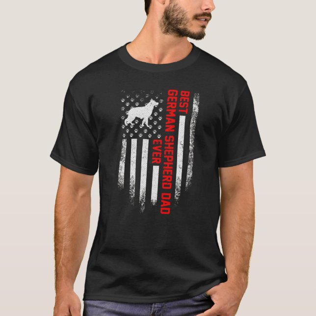 Camiseta German shepherd de Sinalizador Americano (Frente)