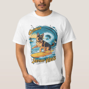 Camiseta German shepherd de surfe