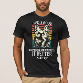 Camiseta German shepherd de vinheta Estilo retral Cão