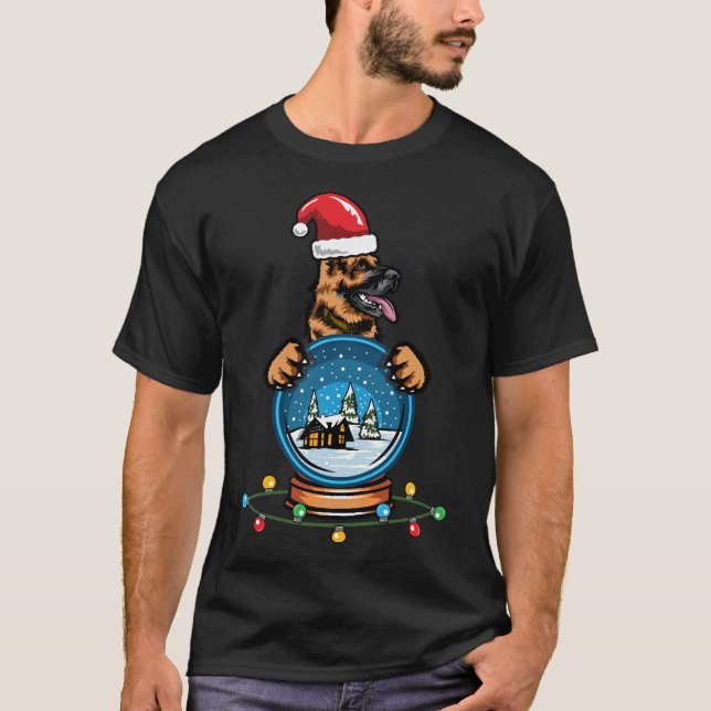 Camiseta German shepherd do Globo de Neve (Frente)