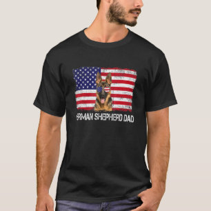 Camiseta German shepherd Do Mens Mens Pai Nos Bandeira 4 De