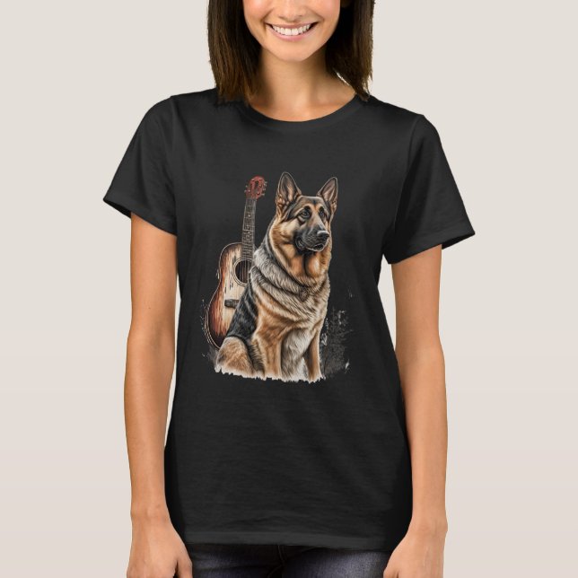 Camiseta German shepherd Dog Country Music American Rodeo (Frente)