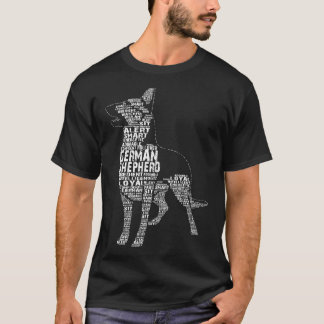 Camiseta German Shepherd Dog Mom For Dad Mom Calligram
