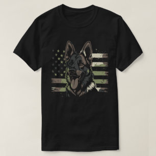 Camiseta German shepherd Dog USA American Flag 4 De Julho