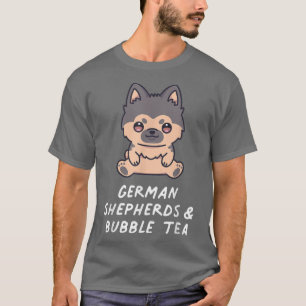 Camiseta German shepherd e bolhas Tea Kawaii Anime Dog Lov