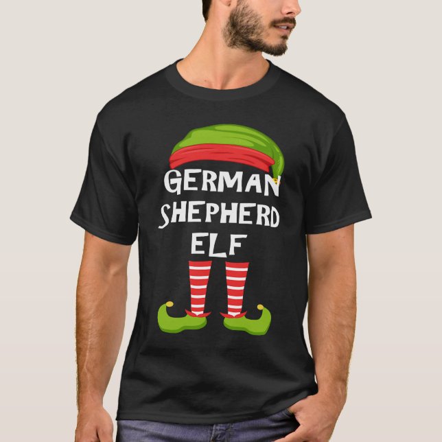 Camiseta German Shepherd Elf Matching Family Christmas Part (Frente)