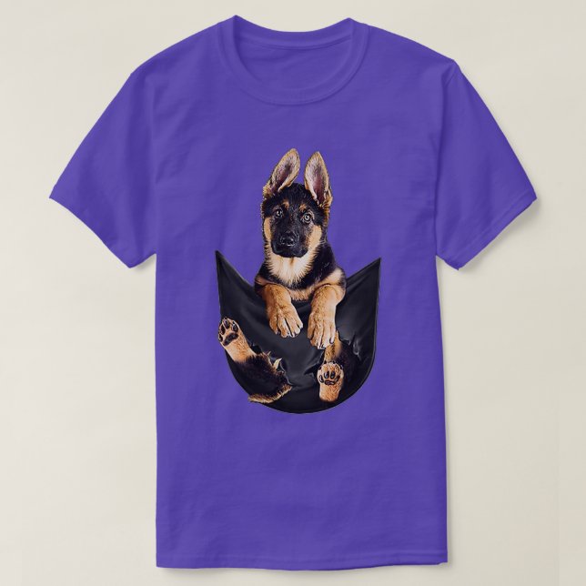 Camiseta German shepherd Em Pocket Engraçado Dons De Sobrem (Frente do Design)