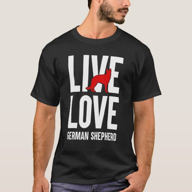 Camiseta German shepherd Engraçada Lover Graphic Men Shep (Frente)