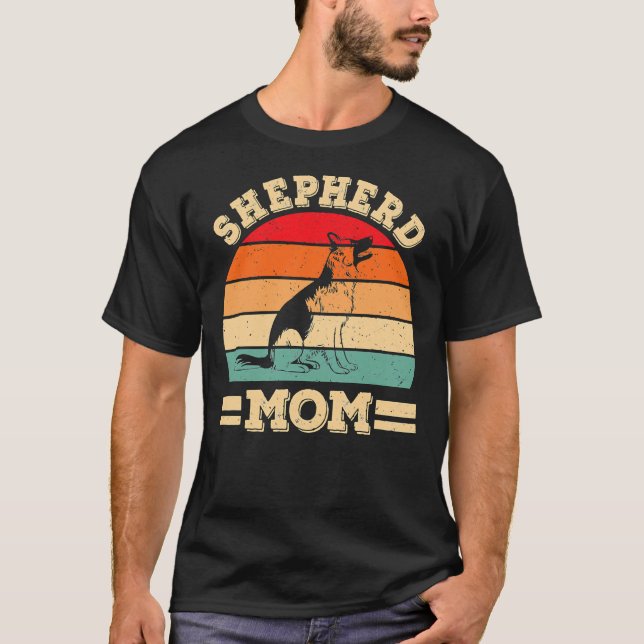 Camiseta German shepherd Engraçado Mãe Impressão de Cachorr (Frente)