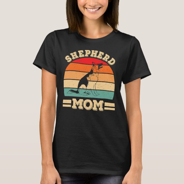 Camiseta German shepherd Engraçado Mãe Impressão de Cachorr (Frente)
