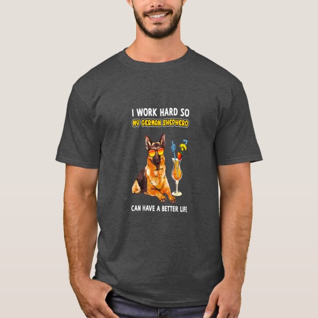Camiseta German shepherd Engraçado Oferece Lover de German  (Frente)