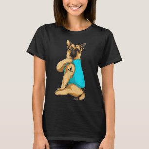 Camiseta German shepherd Eu Amo Mamãe Tatuagem Roupa Cachor