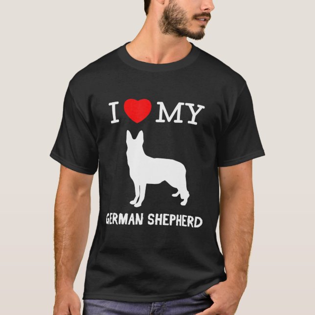 Camiseta German shepherd Eu Amo Meu Cachorro German shepher (Frente)