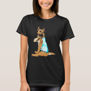 Camiseta German shepherd Eu Amo O Cão Da Tatuagem Da Mãe