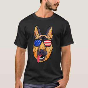 Camiseta German shepherd Face Eua Sinalizador Sunvidros