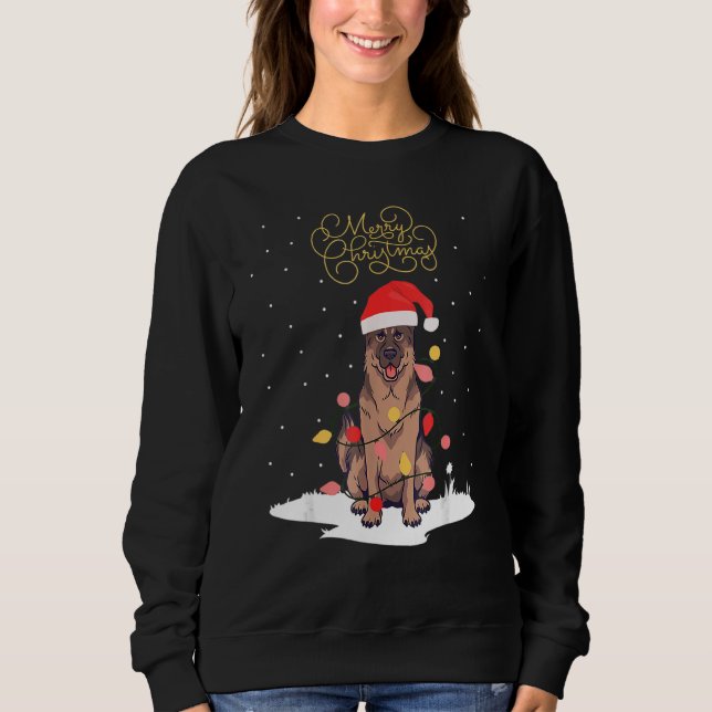 Camiseta German shepherd Feliz Natal Xmas Shepherd Chri (Frente)