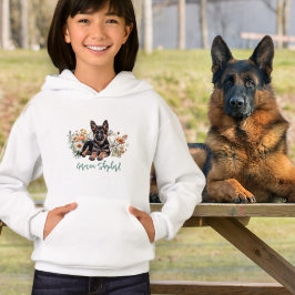 Camiseta German shepherd Flores Selvagens Crianças