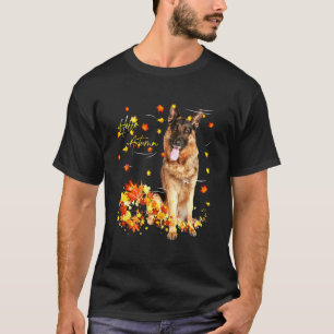Camiseta German shepherd Folha De Folha Alô Outono Para Cão